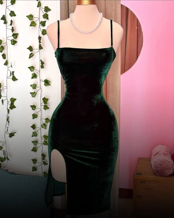 Vestido Tercio Pelo Verde - Rojo - Negro